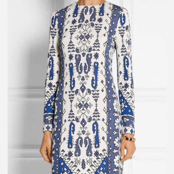 Tory Burch Matte Jersey Dress Malibu Blue Lisbon Dress s - Picture 8 of 8